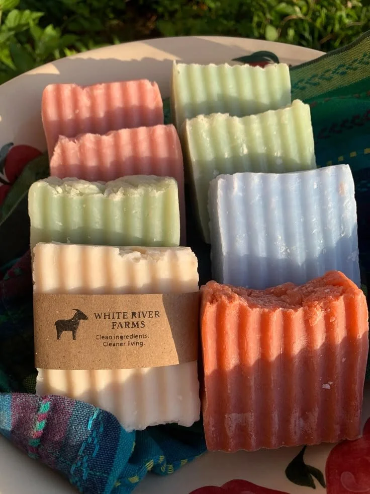 Homemade unscented goat milk soap for sensitive skin in natural ingredients