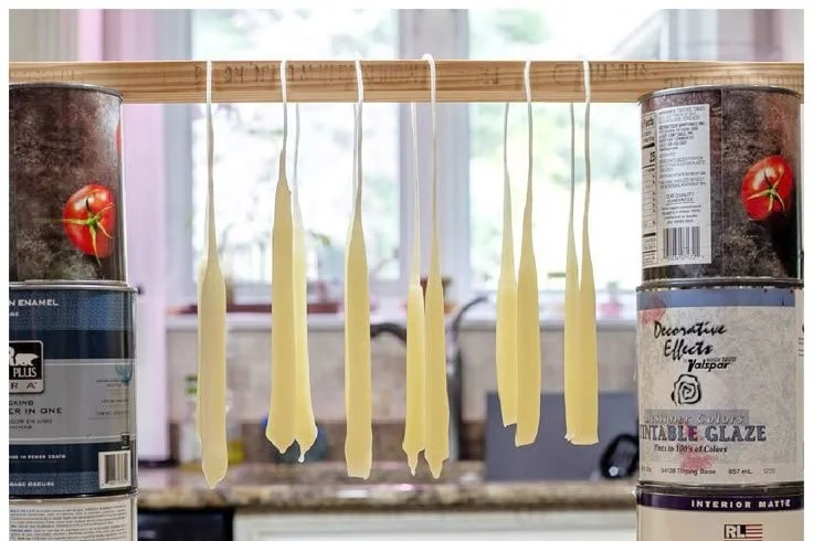 Hand-dipped beeswax candles from Hearth and Vine