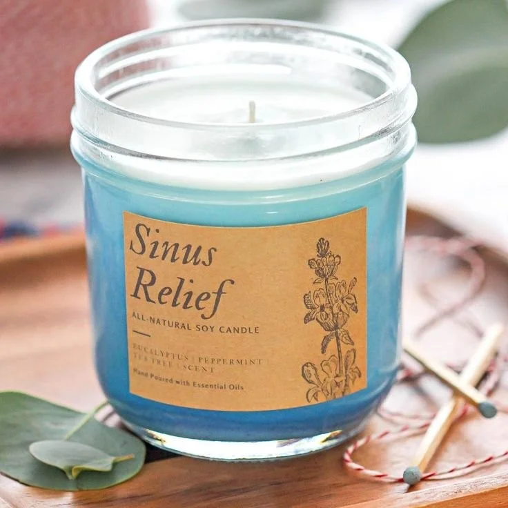 Homemade Vicks candle with eucalyptus for a soothing scented ambiance