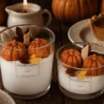 DIY scented candles made at home with various fragrances.