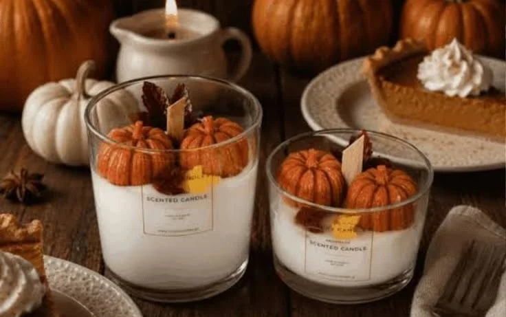 DIY scented candles made at home with various fragrances.