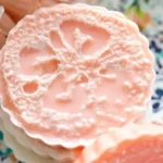 Blood orange and lime loofah soap bars with fresh citrus slices