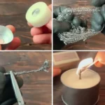 A handmade candle with an everlasting wick, perfect for beginners.
