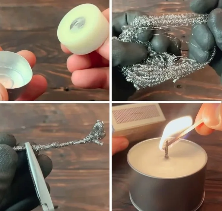 A handmade candle with an everlasting wick, perfect for beginners.