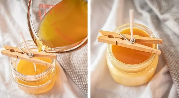 DIY beeswax candle making project for beginners.