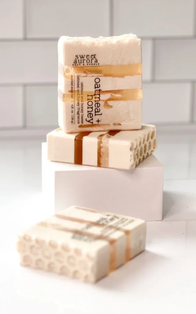 Oatmeal and Honey vegan soap bar, SLSA-free, sulfate-free, paraben-free