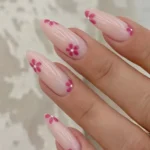 Pink floral nude nails design from Nail Fairy X Shweta DIY Nail Art Guide