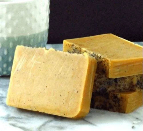 Homemade pumpkin coffee soap is perfect for a cozy fall scent.