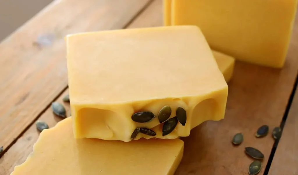 Handmade Pumpkin Spice Soap made with real pumpkin for natural skincare