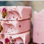 DIY rosehip cold process soap for healing herbal infusions and skin care.