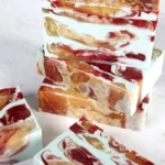 Beginner's sparkling fig melt and pour soap project with vibrant colors