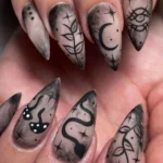 DIY short witchy nail designs for a spellbinding look