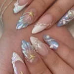 Ocean-inspired summer shell nails art for beginners tutorial