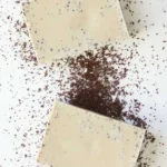 Easiest coffee melt and pour soap recipe for beginners with coffee beans.