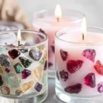 Colorful DIY candles designed with wax sand for home decoration
