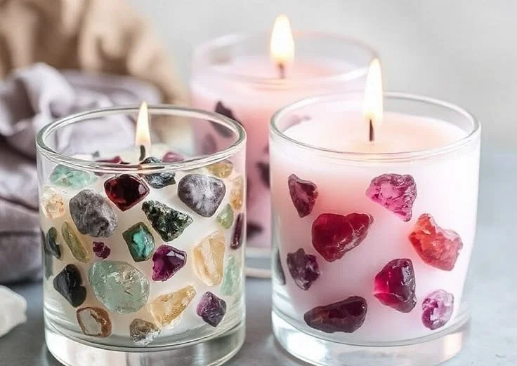 Colorful DIY candles designed with wax sand for home decoration
