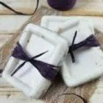 Vanilla and lavender melt and pour soap bars in decorative packaging.